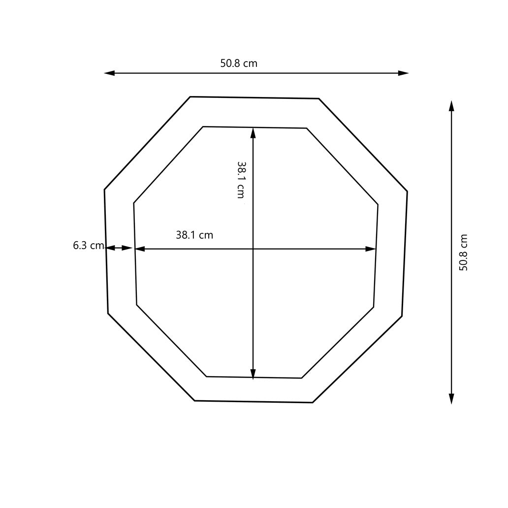 TriBro Octagon COOL LOOK Handmade Wall Mirror wuth Blue and Silver colour dimensions