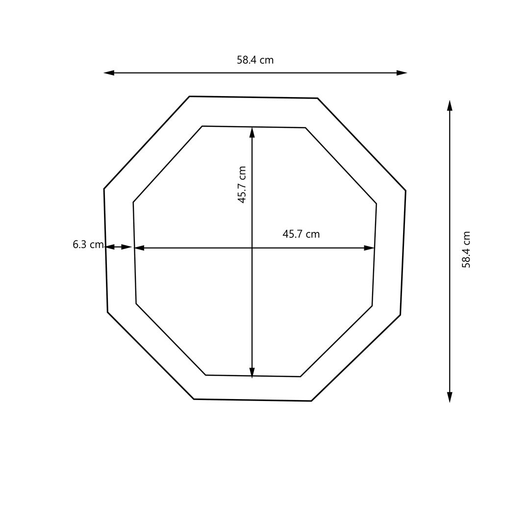 TriBro Octagone dazzling Silver Designing Handmade Wall Mirror Dimensions